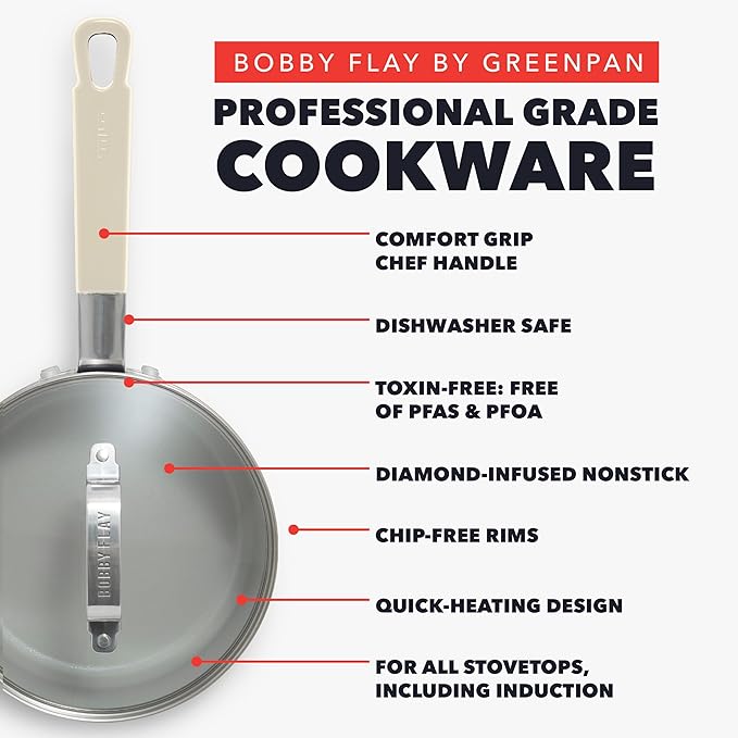 GreenPan x Bobby Flay 2.5QT Nonstick Saucepan