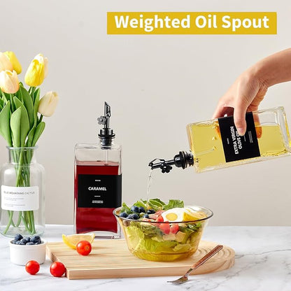 Olive Oil Dispenser Bottle for Kitchen, 16.9 oz/ 500 ml Vinegar Dispenser
