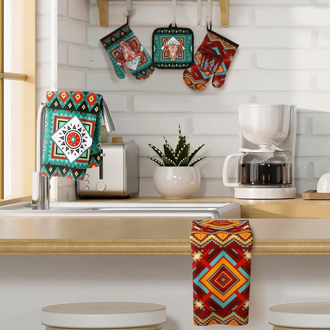 Jingmore 6 Pcs Kitchen Decor Set Accessorie Farmhouse Kitchen Towels Pot