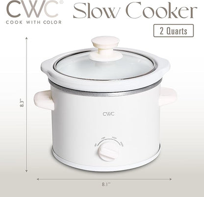 COOK WITH COLOR 2QT Mini Electric Round Slow Cooker