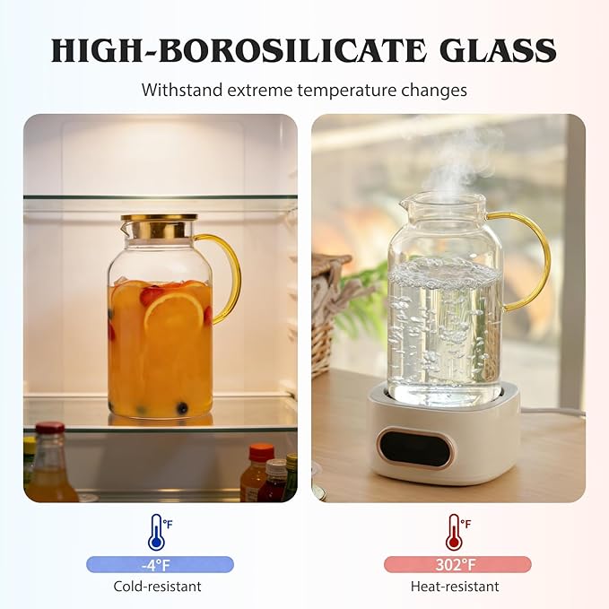 2 Pack 2 Liter/68oz Glass Pitchers