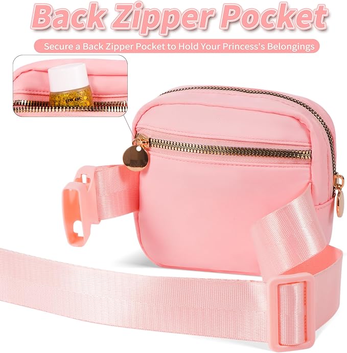 Birthday Gifts for 2 3 4 5 6 7 8 9 10 11 Year Old Girls - Mini Fanny Pack Cute Crossbody Bag Belt Bag Trendy Stuff,Graduation Gifts for Girls Teens Kids Daughter Sister Her - Peach,M