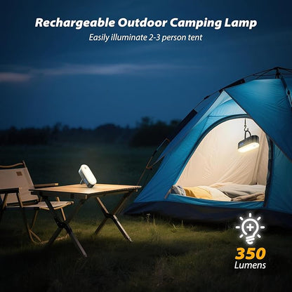 Motion Sensor Camping Lights,Rechargeable Camping Lantern, Portable Hanging Tent Lights,IPX5 Waterproof Emergency Light for Outdoor,SOS Mode Hurricane Power Outages,Magnet Work Light,2 Pack