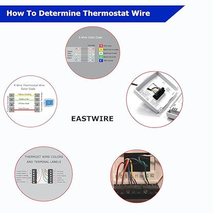 EASTWIRE 18/3 100ft Thermostat Wire, Solid Copper Wire, 18 Gauge Conductor