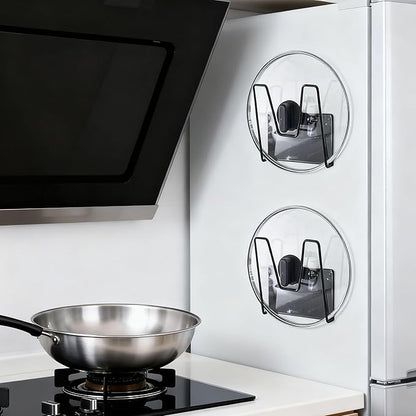 Magnetic Pot Lid Holder for Refrigerator, 2 Pack Strong Magnetic Pot Lid