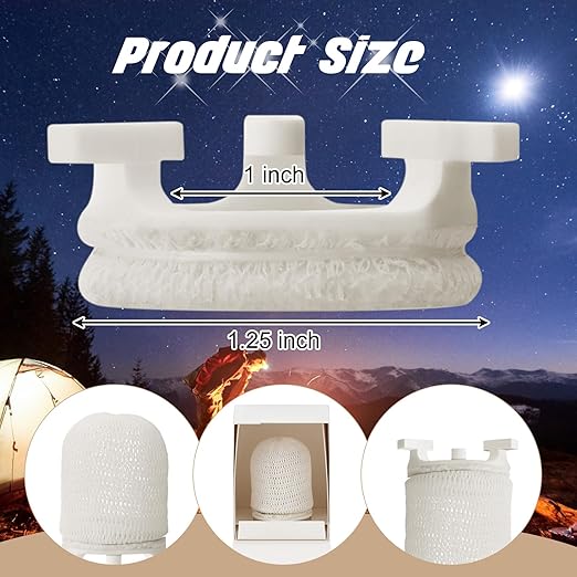 12 Pcs Gas Lamp Mantles Preformed Gaslight Pre Formed Gas Light Mantel for Outdoor Indoor Lantern Mantles, White
