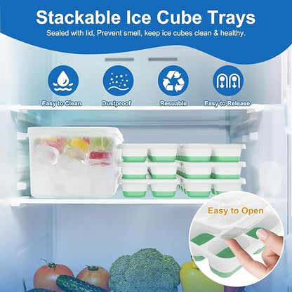 Ice Cube Tray, Ice Cube Trays for Freezer 5 Pack