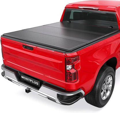 MOSTPLUS Fiberglass Tri Fold Tonneau Cover Hard Truck Bed Compatible with 2004 2005 2006 2007 Chevrolet Silverado 1500 / GMC Sierra 1500 Fleetside 5.8 FT Bed (69.3 inch) - 3-Fold Bed
