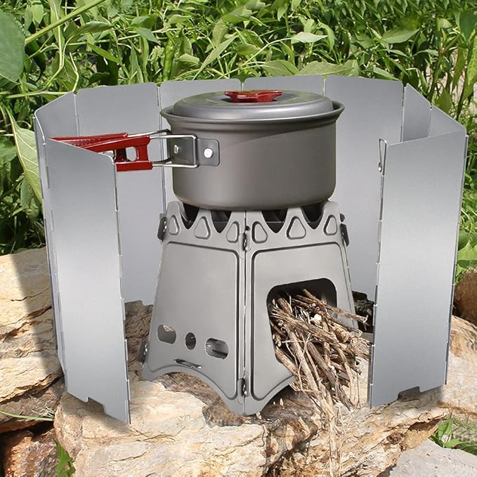 10 Plates Stove Windscreen, Aluminum Stove Windshield