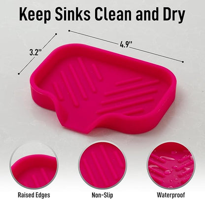 Zulay Kitchen Small Silicone Sponge Holder – Space-Saving Sink Organizer Tray