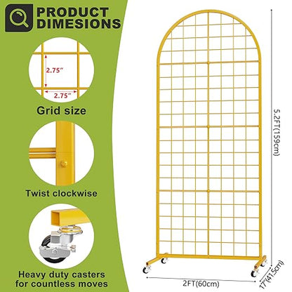 VGMiu Grid Wall Panel 1PCS Display Stand 2' x 5.2' FT Gold Grid Wall Panels