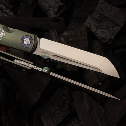 Handmade CPM-S35VN Powder Steel Japanese Pocket Knife, TC4 Titanium Alloy Handle, Camping and Hiking, Can be Gifted to Husband and Wife