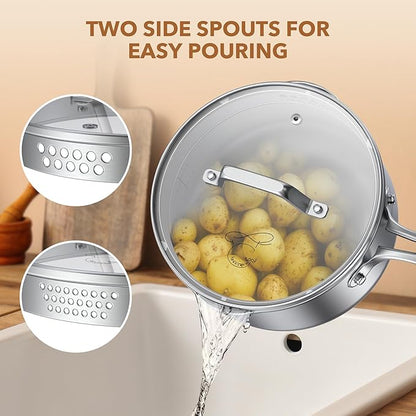 PekGema Stainless Steel Saucepan 3 Quart