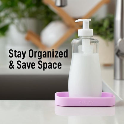 Zulay Kitchen Small Silicone Sponge Holder – Space-Saving Sink Organizer Tray