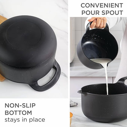 COOK WITH COLOR Nesting Plastic Mixing Bowl Set with Pour Spouts and Handles
