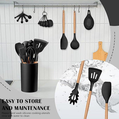 HaWare Kitchen Cooking Utensils Set, 23-Piece Silicone Kitchen Utensils Spatula