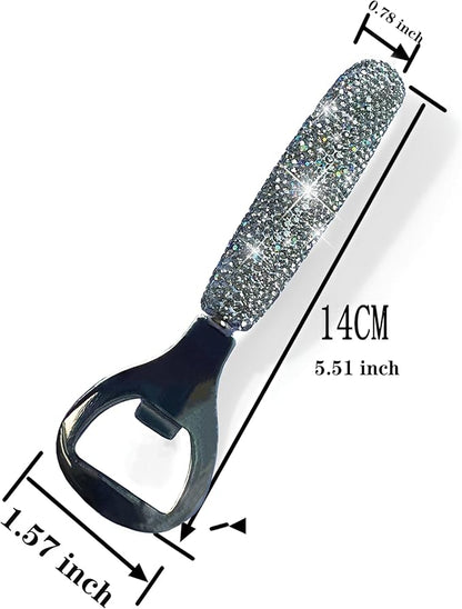 Handcrafted Silver Crystal Bling Beer Opener – Sparkle Diamond Bottle Openers