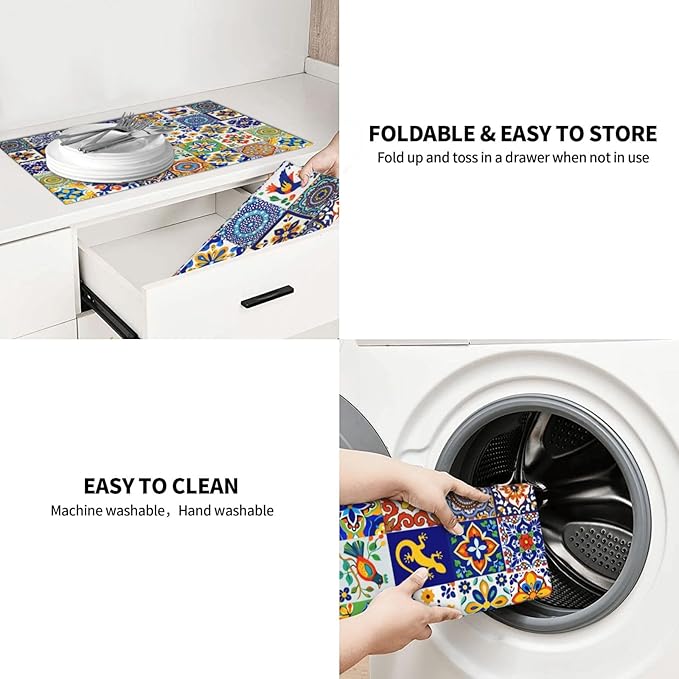 Mexican Tilt Dish Drying Mat For Kitchen Counter Absorbent Large Kitchen Fast