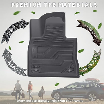 KARPAL Floor Mats for 2020-2026 Ford Explorer 6 & 7 Seats, Custom Fit TPE All Weather Ford Explorer Accessories 1st & 2nd & 3th Row Floor Liner & Trunk Mat with Backrest Mat
