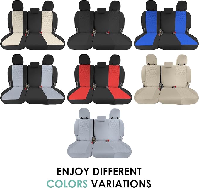 FH Group Custom Fit Car Seat Covers Specifically Made for 2011-2020 Toyota Sienna 7-8 Seater with Ultraflex Neoprene Water Resistant Automotive Seat Covers - 3rd Row Beige