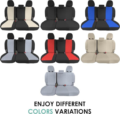 FH Group Custom Fit Car Seat Covers Specifically Made for 2011-2020 Toyota Sienna 7-8 Seater with Ultraflex Neoprene Water Resistant Automotive Seat Covers - 3rd Row Beige