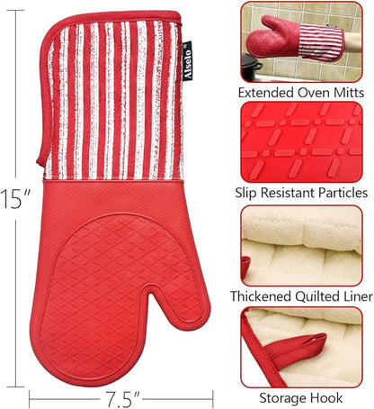 Alselo Silicone Oven Mitts Heat Resistant 932℉