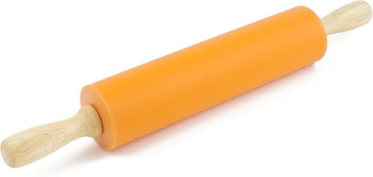 Silicone Rolling Pin for Baking Non-stick Rolling Pin Dough Roller Wooden