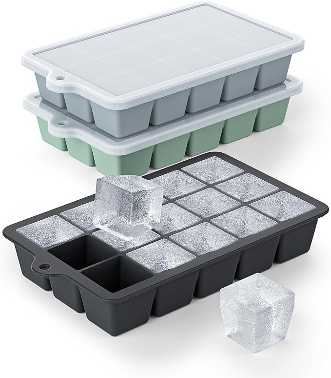Silicone Ice Cube Tray 3 Pack