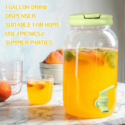 Havawish 2 Pcs 1 Gallon Plastic Beverage Dispenser