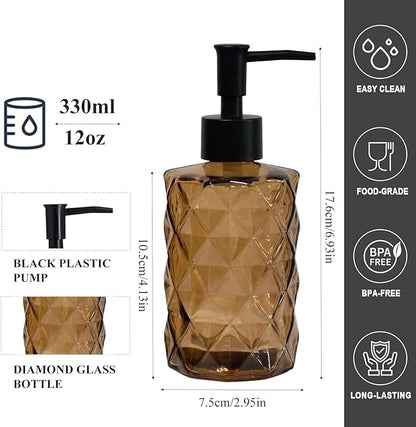 12Oz Small Glass Soap Dispenser