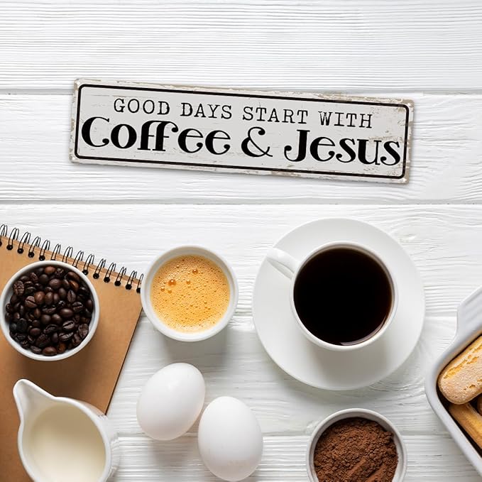 Coffee Signs for Coffees Station Decor, Good Days Start