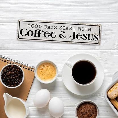 Coffee Signs for Coffees Station Decor, Good Days Start