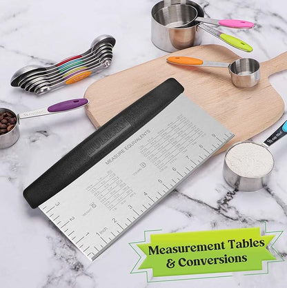 HULISEN Large Bench Scraper for Baking, 10 inch Dough Pastry Scraper