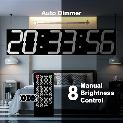 CHKOSDA Digital Wall Clock, Oversize Led Digital Clock