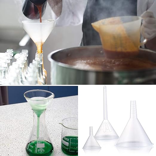 Plastic Funnel Set, 100mm x 2, 75mm x 2, 50mm x 2