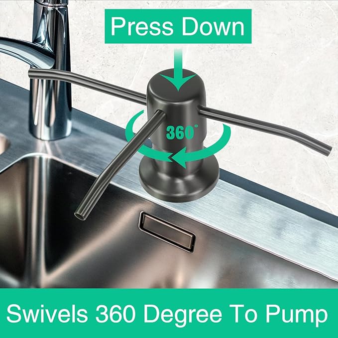 Soap Dispenser for Kitchen Sink, Built in Sink Soap Dispenser, Countertop Soap