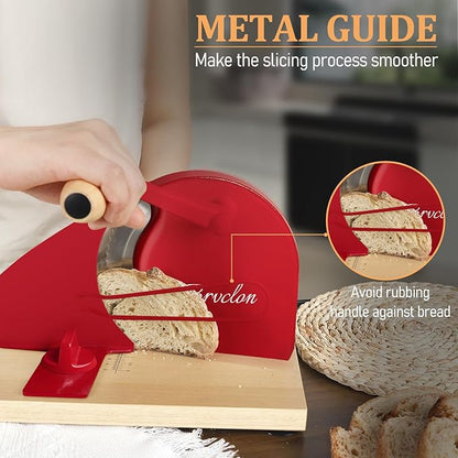 Brvclon Manual Bread Slicer Adjustable Thickness, Hand Crank Bread Slicer