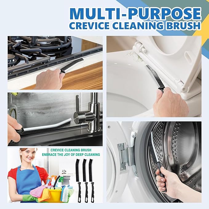 Crevice Cleaning Brush Set – Hard Bristle Gap Cleaning Tool