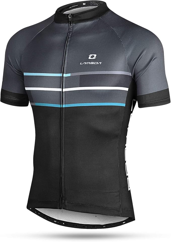 LAMEDA Men's Cycling Jersey Breathable Lightweight Bike Jersey Short Sleeve Quick Dry Moisture Wicking Biking Shirts