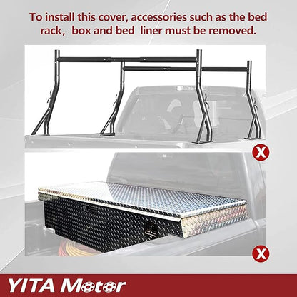 YITAMOTOR Soft Roll Up Truck Bed Tonneau Cover Compatible with 2014-2018 Chevy Silverado/ GMC Sierra 1500, 2019 Legacy/ Limited, Fleetside 6.6 ft Bed