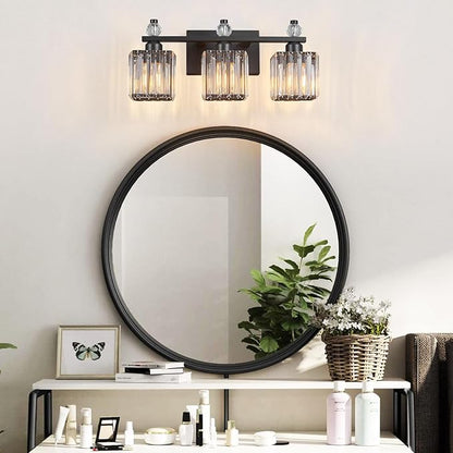 FDPBY Sand Black Bathroom Vanity Lights Crystal Vanity Light Bathroom Lighting