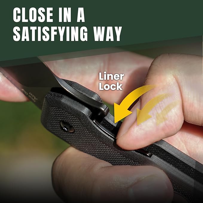 Kizer Nice Guy Pocket Folding Knife, 2.84??D2 Steel Blade knives, G10 Handle Small EDC Knife, Liner Lock Flipper Knives for Men Women, Sharp Camping Hiking Hunting Survival Knives V3011M1