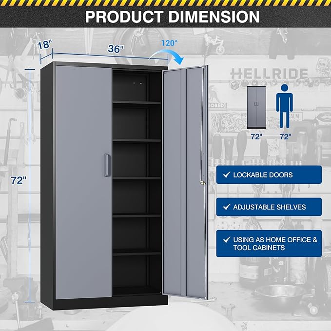 Metal Storage Cabinet-72” Tall Steel File Cabinets