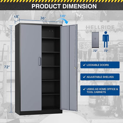 Metal Storage Cabinet-72” Tall Steel File Cabinets