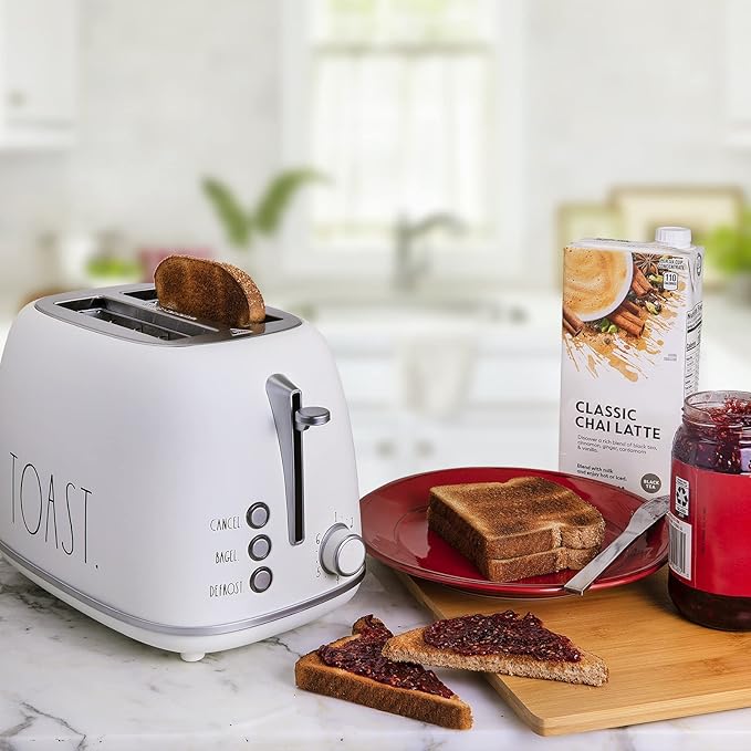Rae Dunn Retro Rounded Bread Toaster, 2 Slice Stainless Steel Toaster