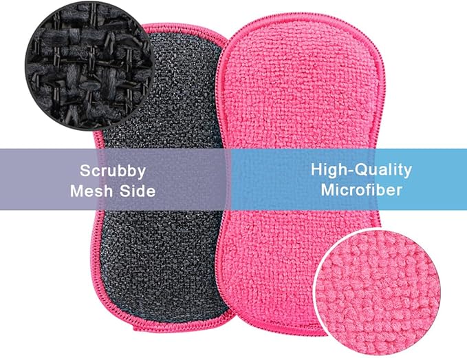 HOMEXCEL 12 Pack Multi-Purpose Scrub Sponges Kitchen Dish Sponge Non-Scratch