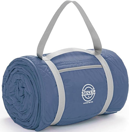 STOVER Waterproof Stadium Blanket – Portable Outdoor Camping Blanket for Travel, Picnics, or Sports – Warm, Windproof, Lightweight, and Packable (Glacier Blue)