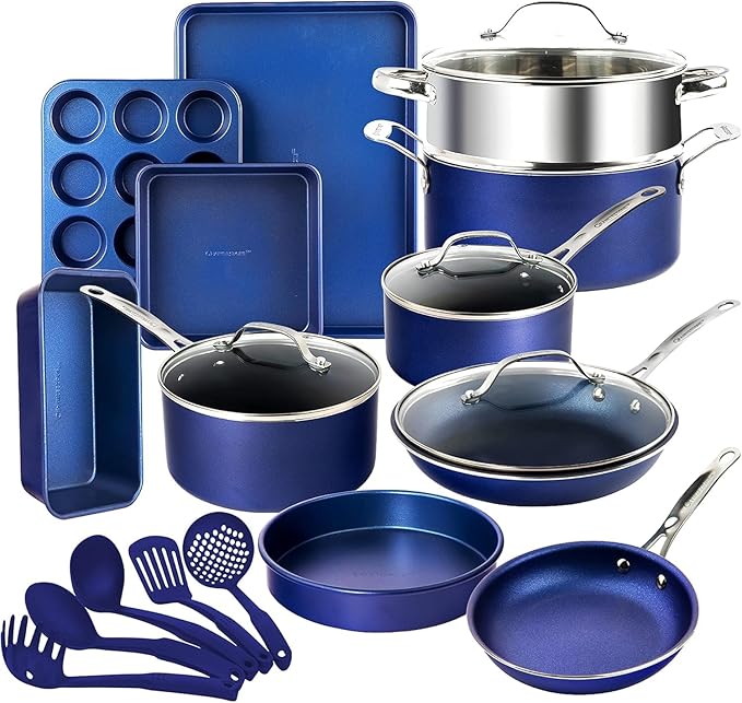 Granitestone 20 Pc Kitchen Pots and Pans Set Non Stick Cookware Set, Kitchen
