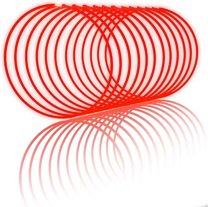 Glow Fever Glow Sticks Bulk 100ct 22'' Glow Necklaces with Connectors, Neon Light Sticks for Party Festivals Raves Concert Birthday Wedding, Red