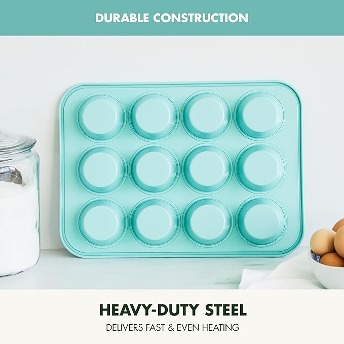 GreenPan Bakewell 12-Cup Muffin Pan, Healthy Ceramic Nonstick Bakeware